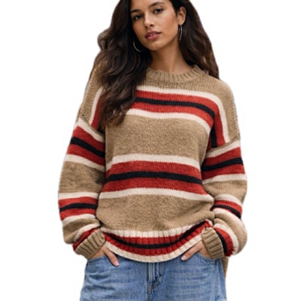 Urban Outfitters Wool Blend Striped Sweater Womens Size Small Slouchy Oversized